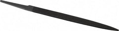 Grobet - 6" Standard Precision Swiss Pattern Half Round File - Double Cut, 19/32" Width Diam x 3/16" Thick, With Tang - Top Tool & Supply