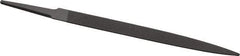 Grobet - 6" Standard Precision Swiss Pattern Half Round File - Double Cut, 19/32" Width Diam x 3/16" Thick, With Tang - Top Tool & Supply