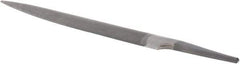 Grobet - 6" Standard Precision Swiss Pattern Half Round File - Double Cut, 19/32" Width Diam x 3/16" Thick, With Tang - Top Tool & Supply