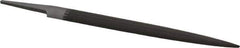 Grobet - 8" Standard Precision Swiss Pattern Half Round File - Double Cut, 13/16" Width Diam x 15/64" Thick, With Tang - Top Tool & Supply