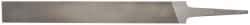 Grobet - 6" Standard Precision Swiss Pattern Hand File - Double Cut, 3/4" Width Diam x 5/32" Thick, With Tang - Top Tool & Supply