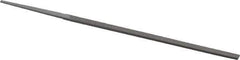 Grobet - 4" Standard Precision Swiss Pattern Narrow Pillar File - Double Cut, 5/32" Width Diam x 5/64" Thick, With Tang - Top Tool & Supply