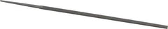 Grobet - 6" Standard Precision Swiss Pattern Narrow Pillar File - Double Cut, 13/64" Width Diam x 1/8" Thick, With Tang - Top Tool & Supply