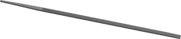 Grobet - 8" Standard Precision Swiss Pattern Narrow Pillar File - Double Cut, 9/32" Width Diam x 9/64" Thick, With Tang - Top Tool & Supply