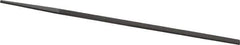 Grobet - 8" Standard Precision Swiss Pattern Narrow Pillar File - Double Cut, 9/32" Width Diam x 9/64" Thick, With Tang - Top Tool & Supply