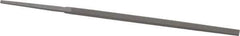 Grobet - 4" Standard Precision Swiss Pattern Narrow Pillar File - Double Cut, 3/16" Width Diam x 3/32" Thick, With Tang - Top Tool & Supply