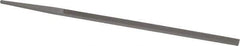 Grobet - 6" Standard Precision Swiss Pattern Narrow Pillar File - Double Cut, 1/4" Width Diam x 9/64" Thick, With Tang - Top Tool & Supply