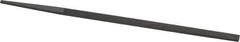 Grobet - 6" Standard Precision Swiss Pattern Narrow Pillar File - Double Cut, 1/4" Width Diam x 9/64" Thick, With Tang - Top Tool & Supply