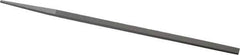 Grobet - 8" Standard Precision Swiss Pattern Narrow Pillar File - Double Cut, 11/32" Width Diam x 11/64" Thick, With Tang - Top Tool & Supply