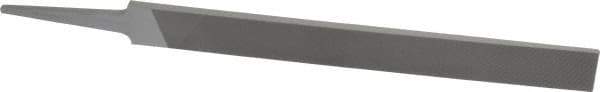 Grobet - 8" Standard Precision Swiss Pattern Hand File - Double Cut, 29/32" Width Diam x 3/16" Thick, With Tang - Top Tool & Supply