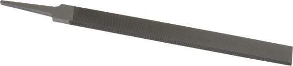 Grobet - 10" Standard Precision Swiss Pattern Hand File - Double Cut, 1" Width Diam x 1/4" Thick, With Tang - Top Tool & Supply