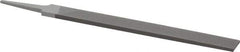 Grobet - 10" Standard Precision Swiss Pattern Hand File - Double Cut, 1" Width Diam x 1/4" Thick, With Tang - Top Tool & Supply