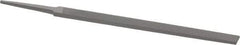 Grobet - 6" Standard Precision Swiss Pattern Regular Pillar File - Double Cut, 1/2" Width Diam x 11/64" Thick, With Tang - Top Tool & Supply