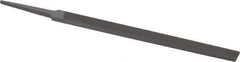 Grobet - 6" Standard Precision Swiss Pattern Regular Pillar File - Double Cut, 1/2" Width Diam x 11/64" Thick, With Tang - Top Tool & Supply