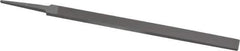 Grobet - 8" Standard Precision Swiss Pattern Regular Pillar File - 19/32" Width Diam x 13/64" Thick, With Tang - Top Tool & Supply