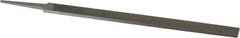 Grobet - 10" Standard Precision Swiss Pattern Regular Pillar File - Double Cut, 23/32" Width Diam x 15/64" Thick, With Tang - Top Tool & Supply