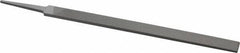 Grobet - 10" Standard Precision Swiss Pattern Regular Pillar File - Double Cut, 23/32" Width Diam x 15/64" Thick, With Tang - Top Tool & Supply