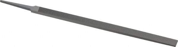 Grobet - 12" Standard Precision Swiss Pattern Regular Pillar File - Double Cut, 25/32" Width Diam x 9/32" Thick, With Tang - Top Tool & Supply