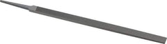 Grobet - 12" Standard Precision Swiss Pattern Regular Pillar File - Double Cut, 25/32" Width Diam x 9/32" Thick, With Tang - Top Tool & Supply