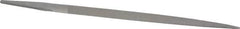 Grobet - 6" Standard Precision Swiss Pattern Pippin File - Double Cut, 25/64" Width Diam x 9/64" Thick, With Tang - Top Tool & Supply