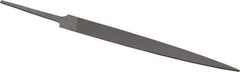 Grobet - 4" Standard Precision Swiss Pattern Warding File - Double Cut, 1/2" Width Diam x 3/64" Thick, With Tang - Top Tool & Supply