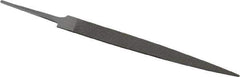 Grobet - 4" Standard Precision Swiss Pattern Warding File - Double Cut, 1/2" Width Diam x 3/64" Thick, With Tang - Top Tool & Supply