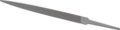 Grobet - 6" Standard Precision Swiss Pattern Warding File - Double Cut, 5/8" Width Diam x 5/64" Thick, With Tang - Top Tool & Supply