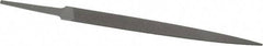 Grobet - 6" Standard Precision Swiss Pattern Warding File - Double Cut, 5/8" Width Diam x 5/64" Thick, With Tang - Top Tool & Supply