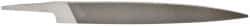 Grobet - 6" Standard Precision Swiss Pattern Knife File - Double Cut, 23/32" Width Diam x 5/32" Thick, With Tang - Top Tool & Supply