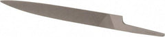 Grobet - 8" Standard Precision Swiss Pattern Knife File - Double Cut, 7/8" Width Diam x 13/64" Thick, With Tang - Top Tool & Supply