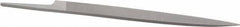 Grobet - 8" Standard Precision Swiss Pattern Knife File - Double Cut, 7/8" Width Diam x 13/64" Thick, With Tang - Top Tool & Supply