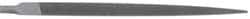 Grobet - 4" Standard Precision Swiss Pattern Three Square File - Double Cut, 9/32" Width Diam, With Tang - Top Tool & Supply