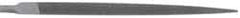 Grobet - 4" Standard Precision Swiss Pattern Three Square File - Double Cut, 9/32" Width Diam, With Tang - Top Tool & Supply