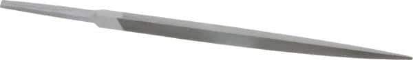 Grobet - 6" Standard Precision Swiss Pattern Three Square File - Double Cut, 3/8" Width Diam, With Tang - Top Tool & Supply