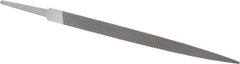 Grobet - 8" Standard Precision Swiss Pattern Three Square File - Double Cut, 1/2" Width Diam, With Tang - Top Tool & Supply