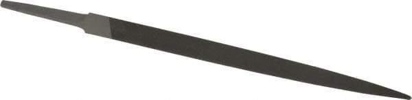 Grobet - 8" Standard Precision Swiss Pattern Three Square File - Double Cut, 1/2" Width Diam, With Tang - Top Tool & Supply