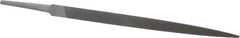 Grobet - 8" Standard Precision Swiss Pattern Three Square File - Double Cut, 1/2" Width Diam, With Tang - Top Tool & Supply