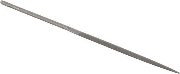 Grobet - 5-1/2" Needle Precision Swiss Pattern Crossing File - Round Handle - Top Tool & Supply