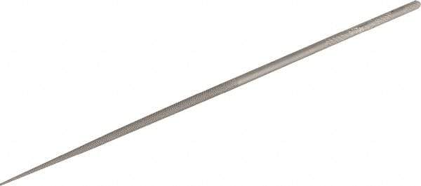 Grobet - 6-1/4" Needle Precision Swiss Pattern Round File - Round Handle - Top Tool & Supply