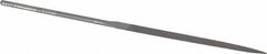 Grobet - 5-1/2" Needle Precision Swiss Pattern Three Square File - Round Handle - Top Tool & Supply