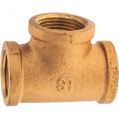 Merit Brass - Class 125, 1" Internal Pipe, Brass Tee - FBSPT x FBSPT x FBSPT - Top Tool & Supply