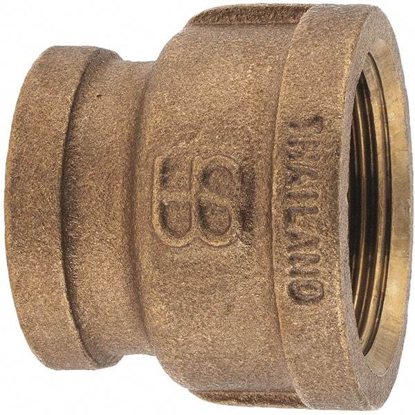 Merit Brass - Class 125, 1-1/4 x 1" Internal Pipe, Brass Reducing Coupling - FBSPT x FBSPT - Top Tool & Supply