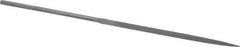 Nicholson - 6-1/4" Needle Precision Swiss Pattern Three Square File - Round Handle - Top Tool & Supply