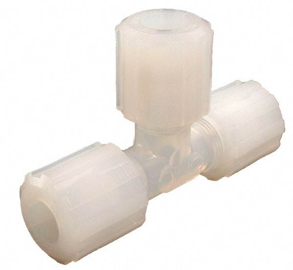 Parker - 3/8" Tube OD, PFA PTFE Plastic Compression Tube Union Tee - 325°F Max, Plastic Grip - Top Tool & Supply