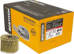 Stanley Bostitch - 11 Gauge 0.12" Shank Diam 3-1/4" Long Framing Nails for Power Nailers - Steel, Galvanized Finish, Screw Shank, Coil Wire Collation, Round Head, Diamond Point - Top Tool & Supply