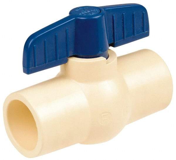 NIBCO - 3" Pipe, Standard Port, PVC Miniature Ball Valve - 1 Piece, Inline - One Way Flow, FNPT x FNPT Ends, Tee Handle, 150 WOG - Top Tool & Supply