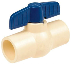 NIBCO - 2-1/2" Pipe, Standard Port, PVC Miniature Ball Valve - 1 Piece, Inline - One Way Flow, FNPT x FNPT Ends, Tee Handle, 150 WOG - Top Tool & Supply