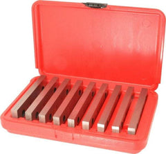 SPI - 18 Piece, 6 Inch Long Parallel Set - 1-3/4 Inch High, 1/4 to 1/4 Inch Thick, 52-58 RC Hardness, Sold as 9 Pair - Top Tool & Supply