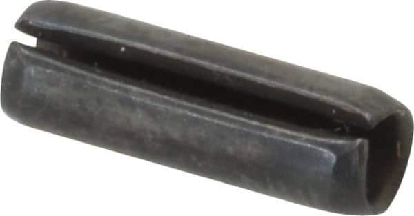 Value Collection - 5/32" Diam x 1/2" Long Slotted Spring Pin - Grade 1070-1090 Alloy Steel, Black Oxide Finish - Top Tool & Supply