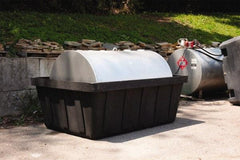 Eagle - 635 Gal Sump, 10,000 Lb Capacity, 1 Drum, Polyethylene Spill Deck or Pallet - 88" Long x 62" Wide x 33" High, Black, Horizontal, 1 Tank Drum Configuration - Top Tool & Supply